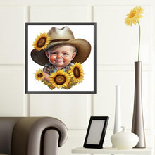 Load image into Gallery viewer, Sunflower Cowboy Boy 40*40CM(Canvas) Full Round Drill Diamond Painting
