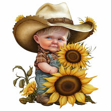 Load image into Gallery viewer, Sunflower Cowboy Boy 40*40CM(Canvas) Full Round Drill Diamond Painting
