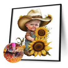 Load image into Gallery viewer, Sunflower Cowboy Boy 40*40CM(Canvas) Full Round Drill Diamond Painting
