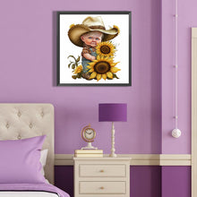 Load image into Gallery viewer, Sunflower Cowboy Boy 40*40CM(Canvas) Full Round Drill Diamond Painting
