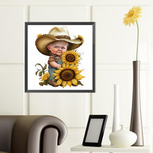 Load image into Gallery viewer, Sunflower Cowboy Boy 40*40CM(Canvas) Full Round Drill Diamond Painting
