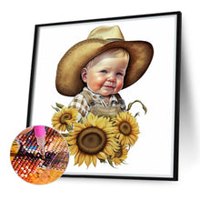 Load image into Gallery viewer, Sunflower Cowboy Boy 40*40CM(Canvas) Full Round Drill Diamond Painting
