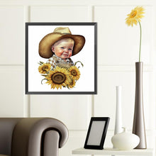 Load image into Gallery viewer, Sunflower Cowboy Boy 40*40CM(Canvas) Full Round Drill Diamond Painting
