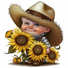 Load image into Gallery viewer, Sunflower Cowboy Boy 40*40CM(Canvas) Full Round Drill Diamond Painting
