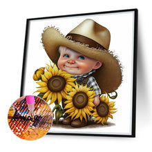 Load image into Gallery viewer, Sunflower Cowboy Boy 40*40CM(Canvas) Full Round Drill Diamond Painting
