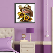 Load image into Gallery viewer, Sunflower Cowboy Boy 40*40CM(Canvas) Full Round Drill Diamond Painting
