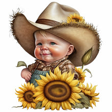 Load image into Gallery viewer, Sunflower Cowboy Boy 40*40CM(Canvas) Full Round Drill Diamond Painting
