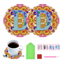 Load image into Gallery viewer, 2PCS Diamond Painting DIY Coaster Acrylic Special Shape Alphabet (Mandala D)
