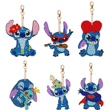 Load image into Gallery viewer, 6PCS Full Drill Keyring Special Shape Double Sided Diamond Art Keychains Pendant
