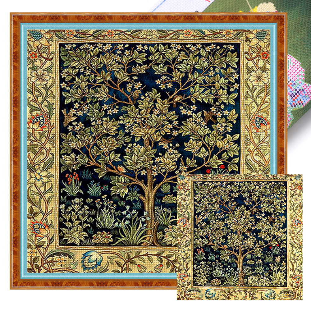 Flowers Grass (50*50CM) 11CT 3 Stamped Cross Stitch
