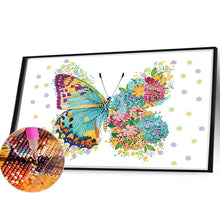 Load image into Gallery viewer, Green Butterfly Transforming Into Flower 40*30CM(Canvas) Partial Special Shaped Drill Diamond Painting
