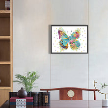 Load image into Gallery viewer, Green Butterfly Transforming Into Flower 40*30CM(Canvas) Partial Special Shaped Drill Diamond Painting
