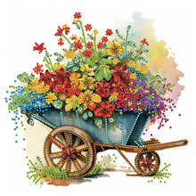 Load image into Gallery viewer, Flower And Iron Cart 30*30CM(Canvas) Partial Special Shaped Drill Diamond Painting
