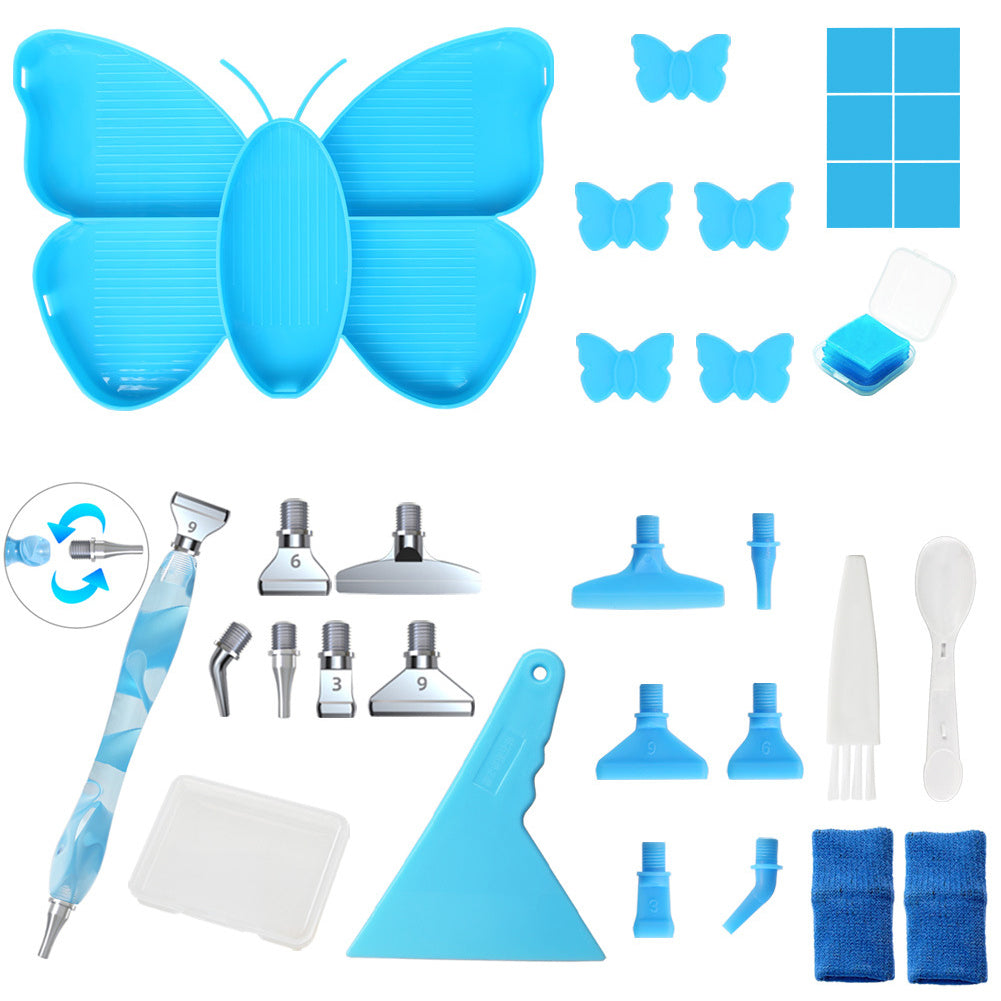 Diamond Painting Pen Accessories Tools Set 20x18x2.2cm (Blue Set)