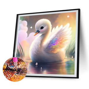 Swan Elk Fox Mouse 30*30CM(Canvas) Full Round Drill Diamond Painting