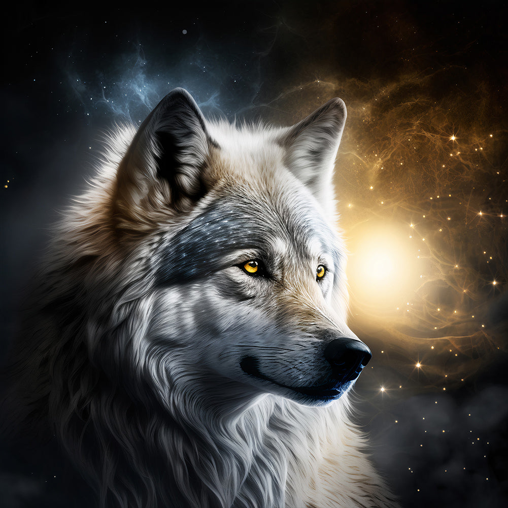 Dark Night Wolf 40*40CM(Canvas) Full Round Drill Diamond Painting