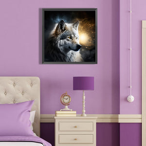 Dark Night Wolf 40*40CM(Canvas) Full Round Drill Diamond Painting