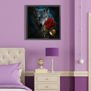 Dark Night Wolf 40*40CM(Canvas) Full Round Drill Diamond Painting