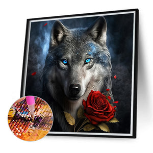Dark Night Wolf 40*40CM(Canvas) Full Round Drill Diamond Painting