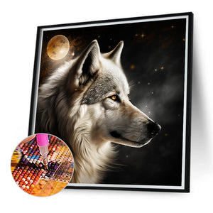 Dark Night Wolf 40*40CM(Canvas) Full Round Drill Diamond Painting