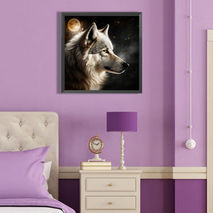 Dark Night Wolf 40*40CM(Canvas) Full Round Drill Diamond Painting