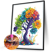 Load image into Gallery viewer, Tree Of Life¡¤Colorful Flowers 30*40CM(Canvas) Partial Special Shaped Drill Diamond Painting
