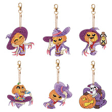 Load image into Gallery viewer, 6PCS Full Drill Keyring Special Shape Double Sided (Jack Pumpkin)
