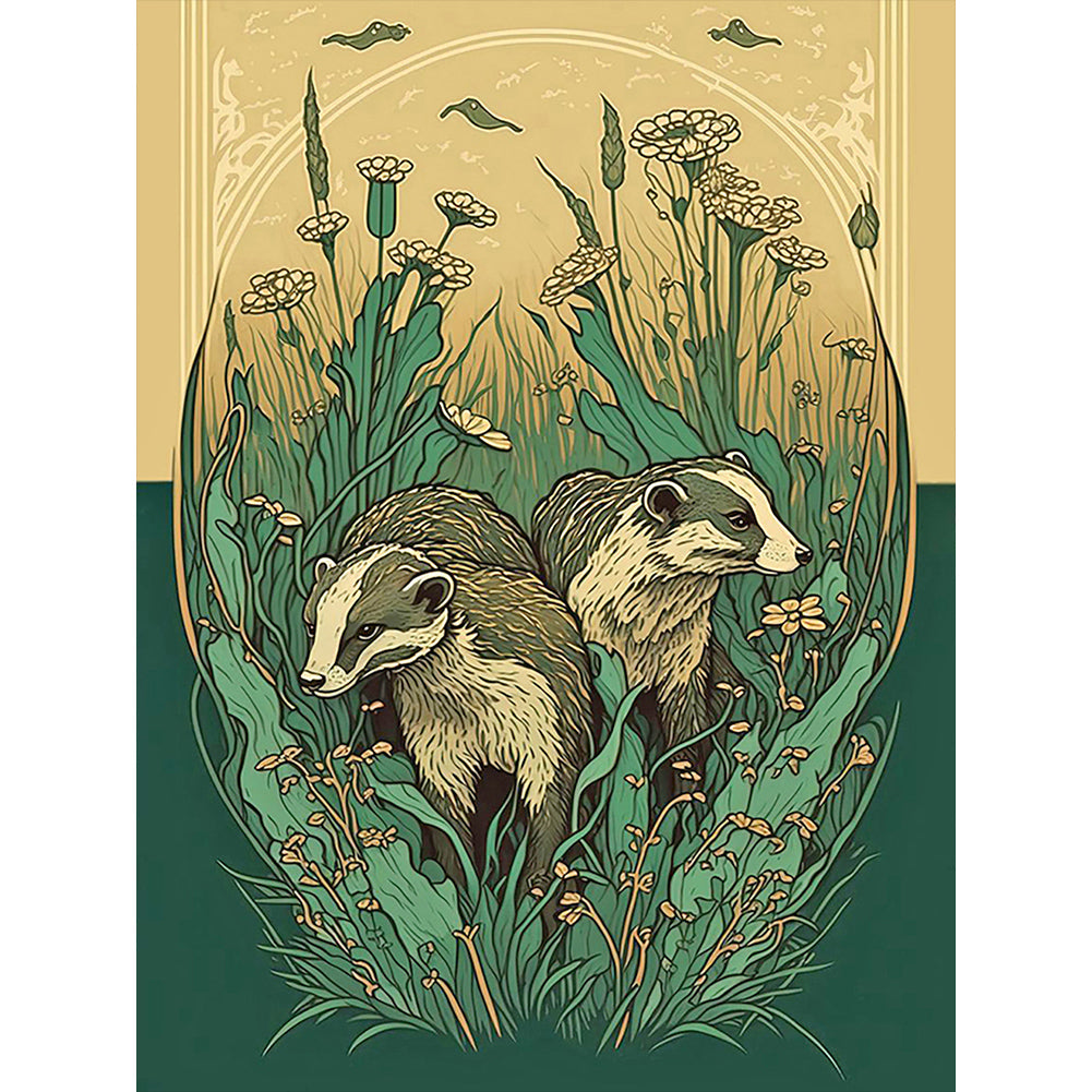 Badger 30*40CM(Canvas) Full Round Drill Diamond Painting