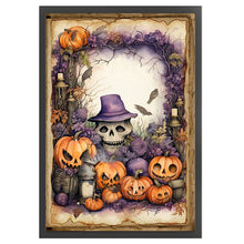 Load image into Gallery viewer, Pumpkin Skull (40*60CM) 11CT 3 Stamped Cross Stitch
