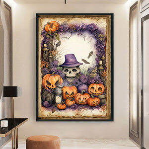 Pumpkin Skull (40*60CM) 11CT 3 Stamped Cross Stitch