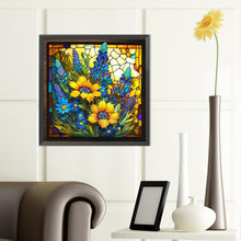 Load image into Gallery viewer, Sunflower Glass Painting 40*40CM(Canvas) Full Round Drill Diamond Painting
