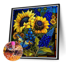 Load image into Gallery viewer, Sunflower Glass Painting 40*40CM(Canvas) Full Round Drill Diamond Painting
