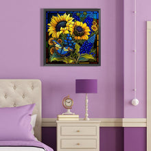 Load image into Gallery viewer, Sunflower Glass Painting 40*40CM(Canvas) Full Round Drill Diamond Painting
