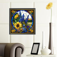 Load image into Gallery viewer, Sunflower Glass Painting 40*40CM(Canvas) Full Round Drill Diamond Painting
