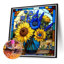 Load image into Gallery viewer, Sunflower Glass Painting 40*40CM(Canvas) Full Round Drill Diamond Painting
