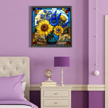 Load image into Gallery viewer, Sunflower Glass Painting 40*40CM(Canvas) Full Round Drill Diamond Painting
