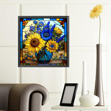 Load image into Gallery viewer, Sunflower Glass Painting 40*40CM(Canvas) Full Round Drill Diamond Painting
