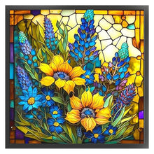Load image into Gallery viewer, Glass Painting-Sunflower Bush (40*40CM) 11CT 3 Stamped Cross Stitch
