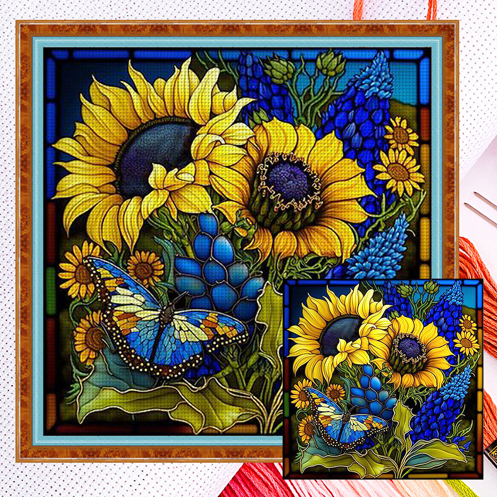 Stained Glass (40*40CM) 11CT 3 Stamped Cross Stitch