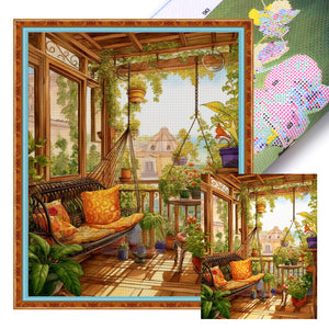 Greenhouse (40*50CM) 14CT 2 Stamped Cross Stitch