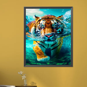 Swimming Tiger 40*50CM(Picture) Full Round Drill Diamond Painting
