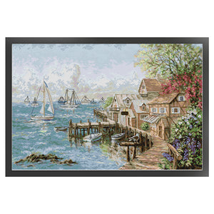 Joy Sunday Mariners Harbor 7 (75*52CM) 14CT 2 Stamped Cross Stitch