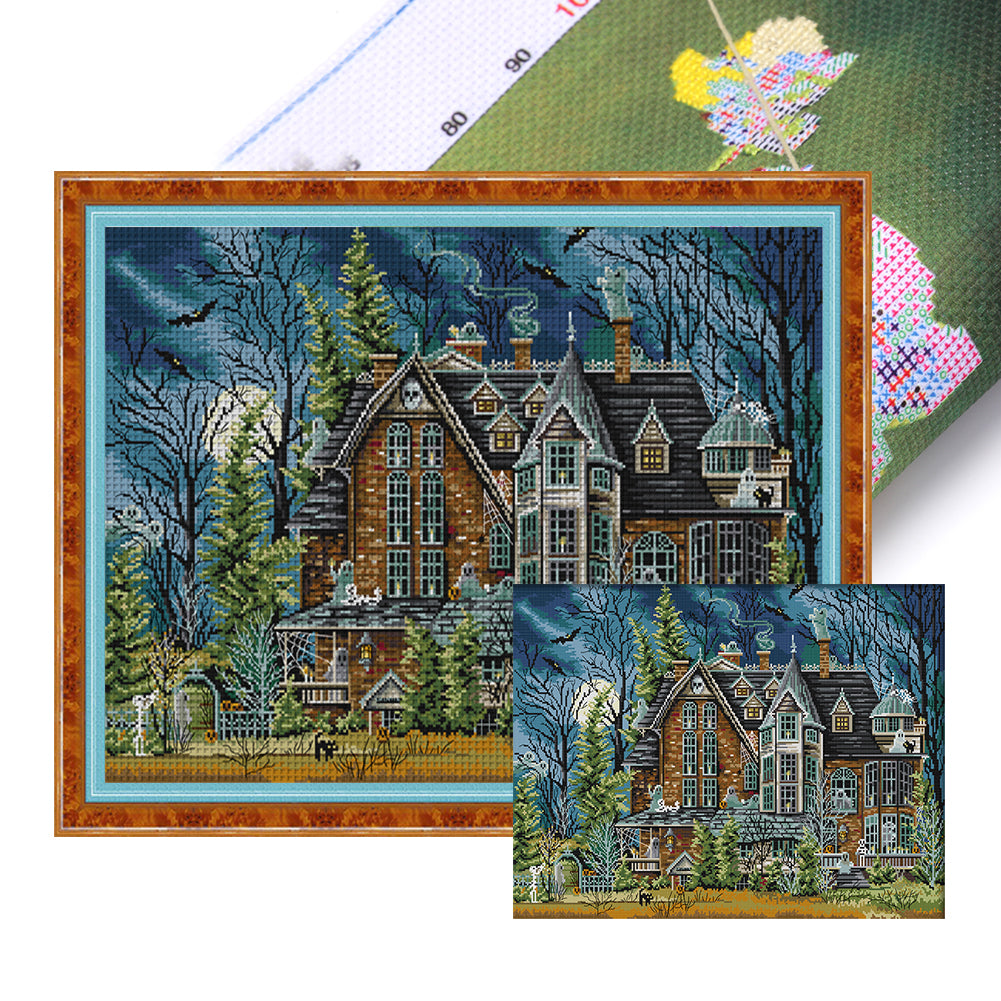 Joy Sunday Dark Castle (59*46CM) 14CT 2 Stamped Cross Stitch