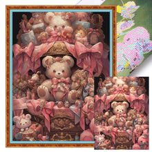 Load image into Gallery viewer, Cute Bear (50*65CM) 16CT 2 Stamped Cross Stitch
