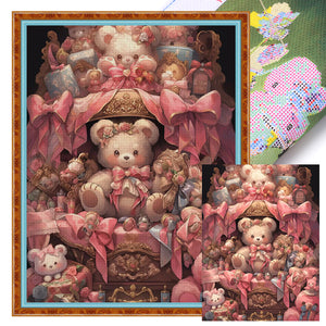 Cute Bear (50*65CM) 16CT 2 Stamped Cross Stitch