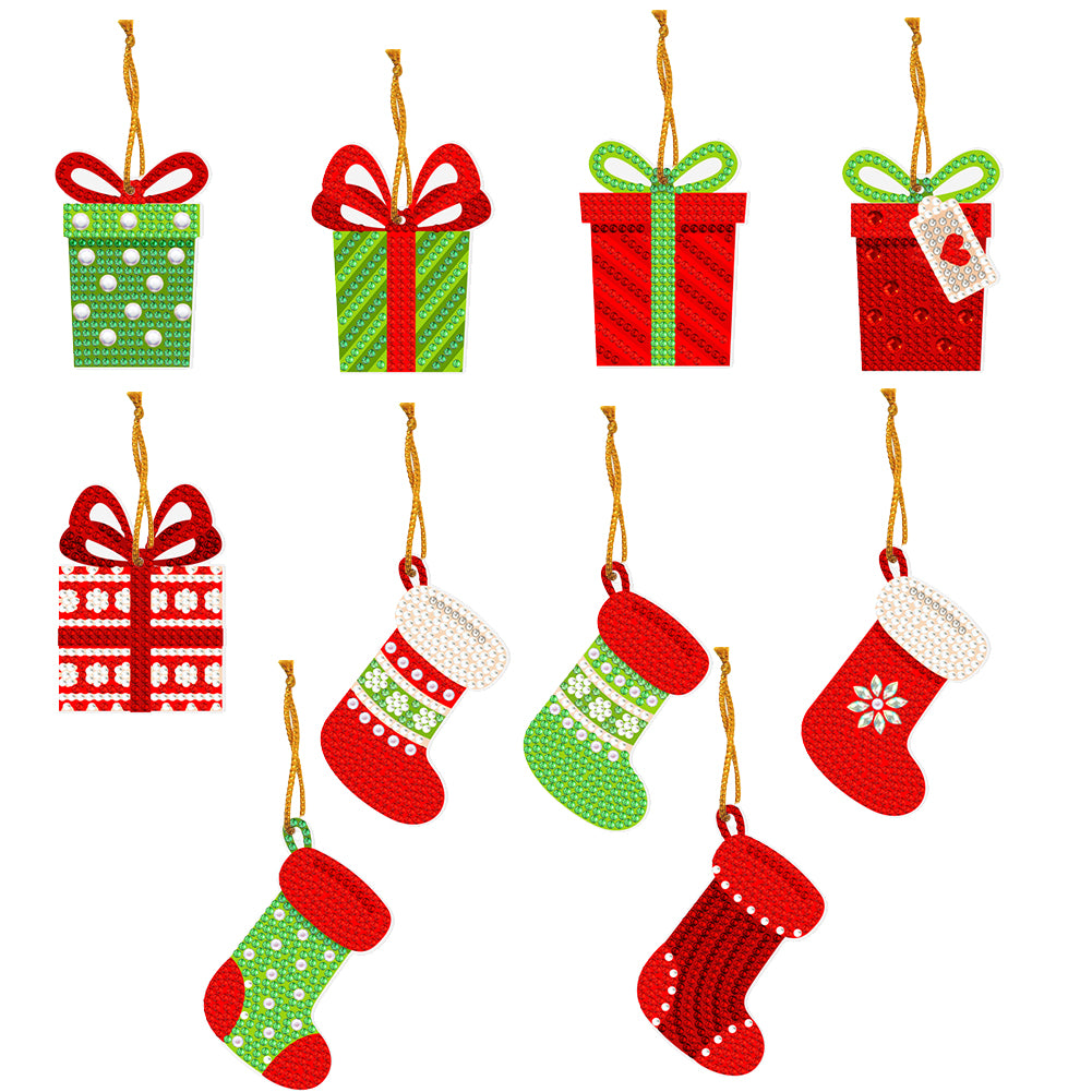 10PCS DIY Diamond Art Ornaments Special Shape (Xmas Stocking Gifts)