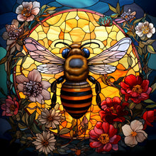 Load image into Gallery viewer, Flower Bee Glass Painting 40*40CM(Canvas) Full Round Drill Diamond Painting
