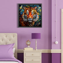 Load image into Gallery viewer, Tiger Glass Painting 40*40CM(Canvas) Full Round Drill Diamond Painting
