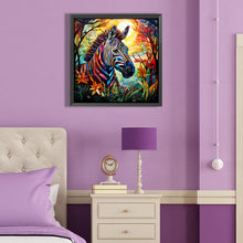 Load image into Gallery viewer, Zebra Glass Painting 40*40CM(Canvas) Full Round Drill Diamond Painting
