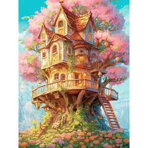 Treehouse (50*65CM) 16CT 2 Stamped Cross Stitch